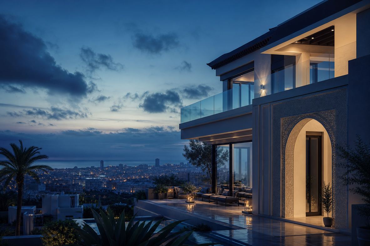 AURELIS — Maghreb villa facade for PropTech platform