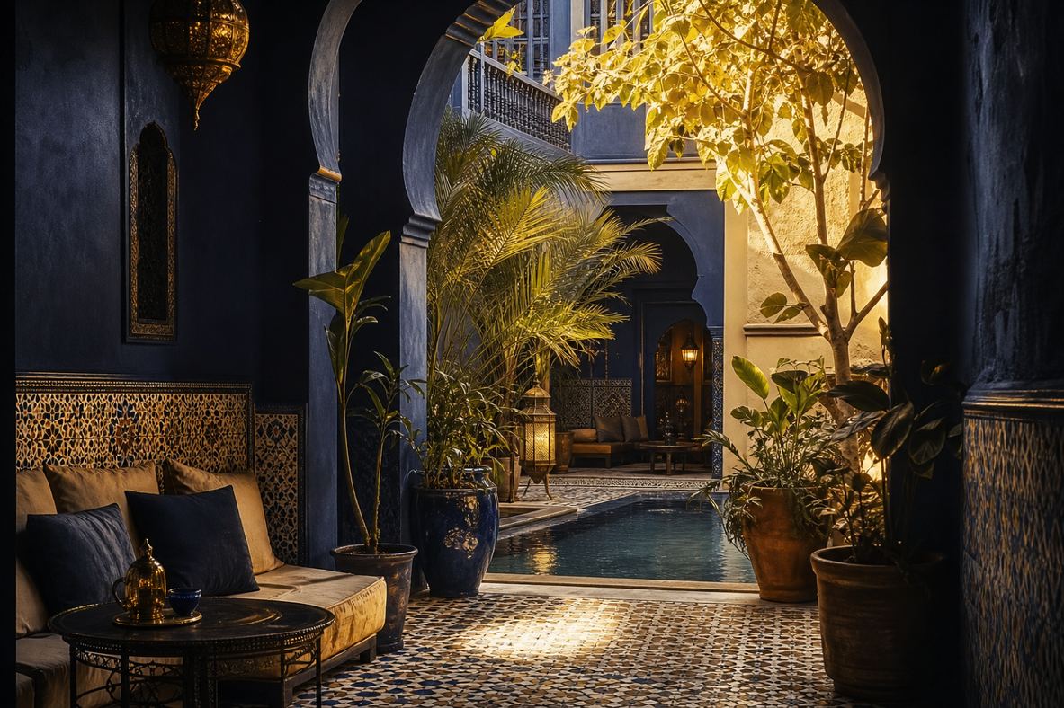 DHIAFA — riad courtyard patio for hospitality ops