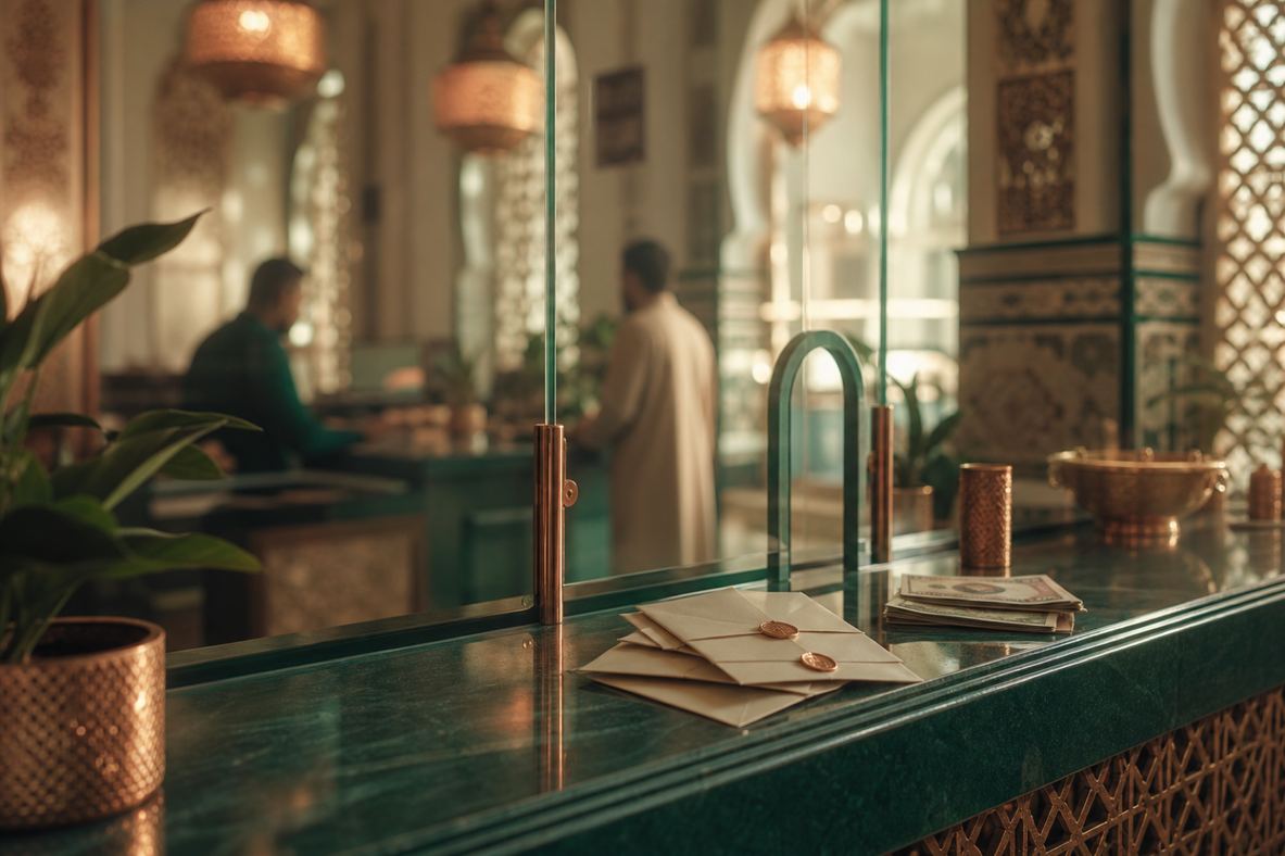 WISSAL — remittance agency counter atmosphere